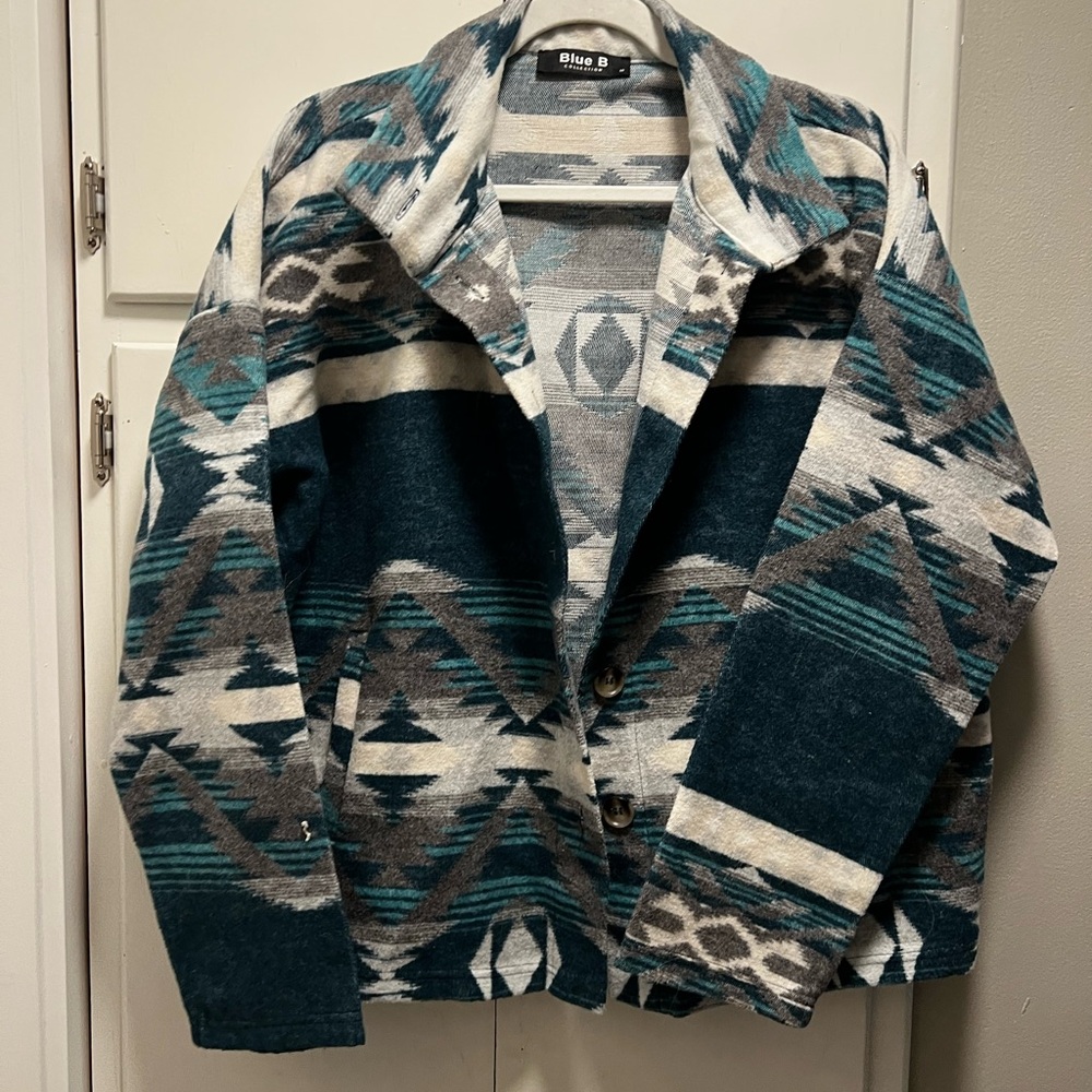 Blue B Aztec Pattern Jacket